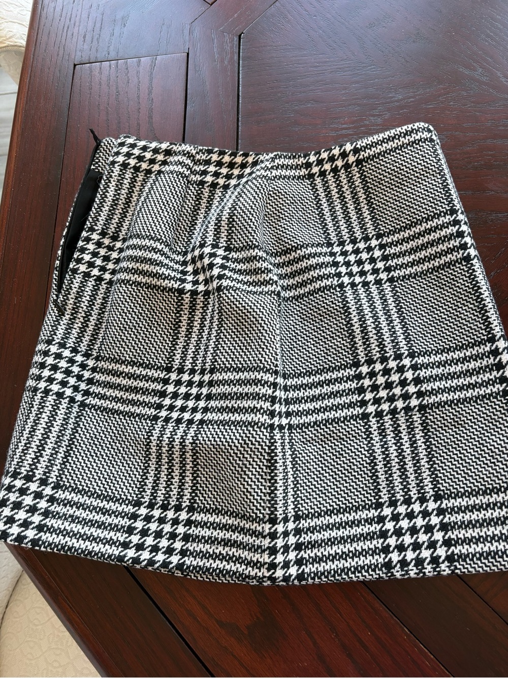 H&M Black and White Plaid Mini Skirt